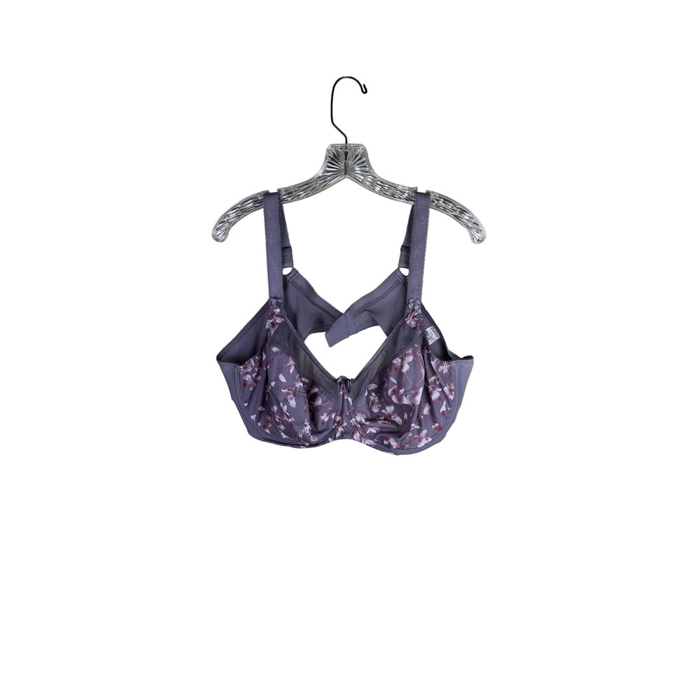 Goddess Kayla Full Coverage Underwire Bra Purple Floral 46DD Womens